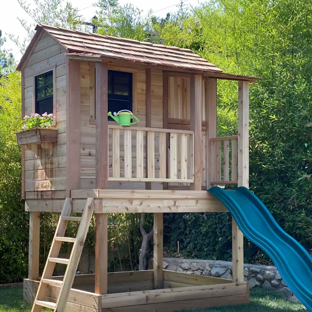 Outdoor Living Today 6x6 Little Cedar Playhouse with Sandbox