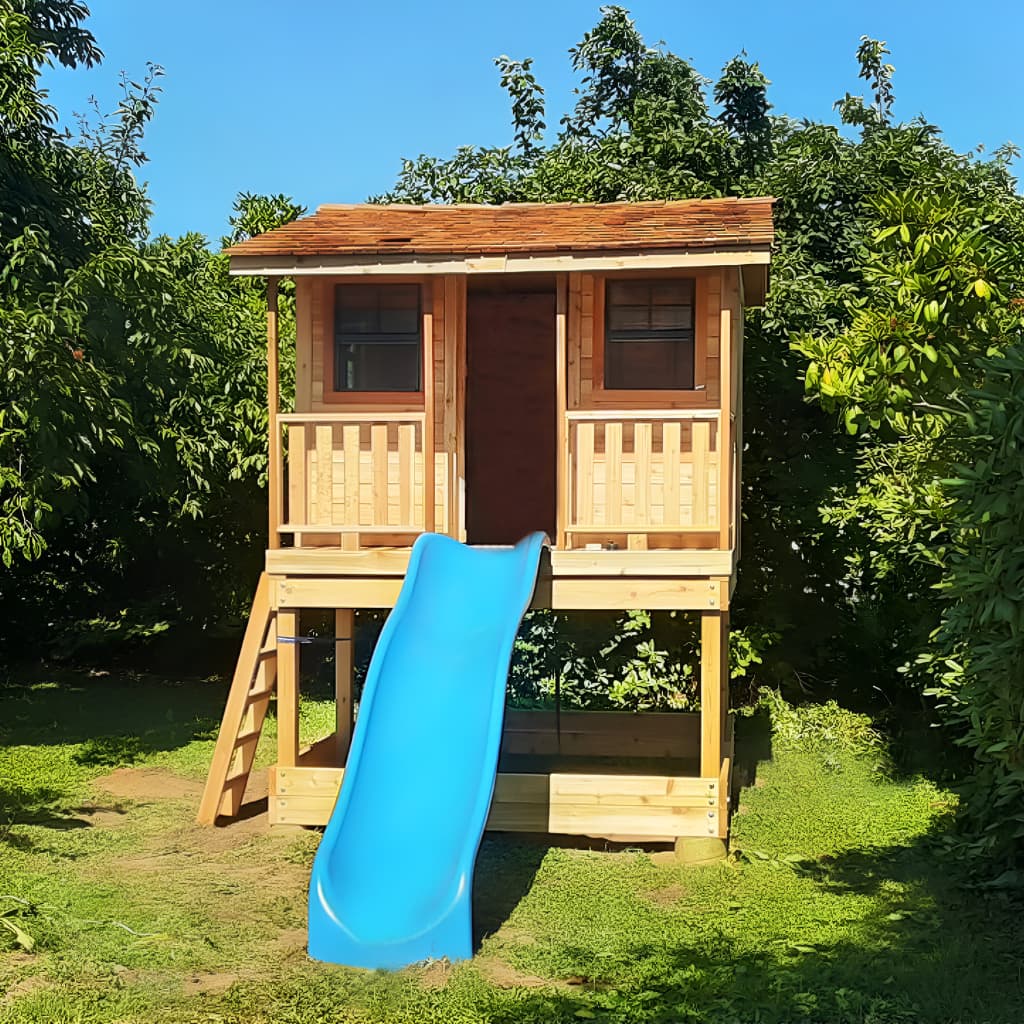 Outdoor Living Today 7x9 Cozy Cabin Playhouse Kit & Sandbox