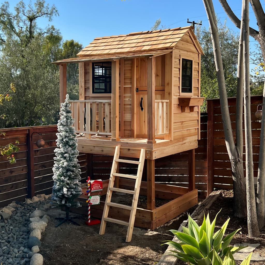 Outdoor Living Today 6x6 Little Cedar Playhouse with Sandbox