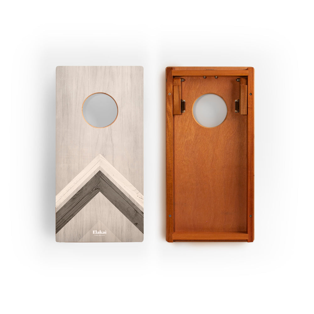 1ft x 2ft Silver Chevron Compact Travel Cornhole Boards