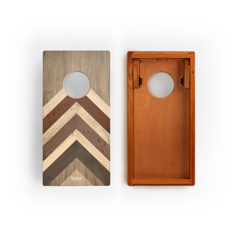 1ft x 2ft Terra Chevron Compact Travel Cornhole Board Set