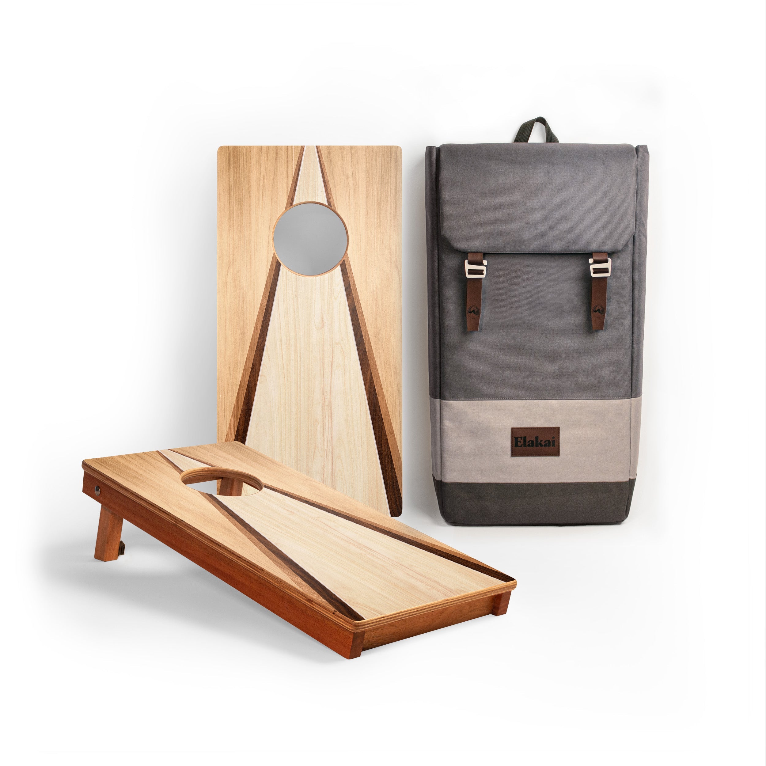 1ft x 2ft Retro Wood Triangle Compact Travel Cornhole Boards