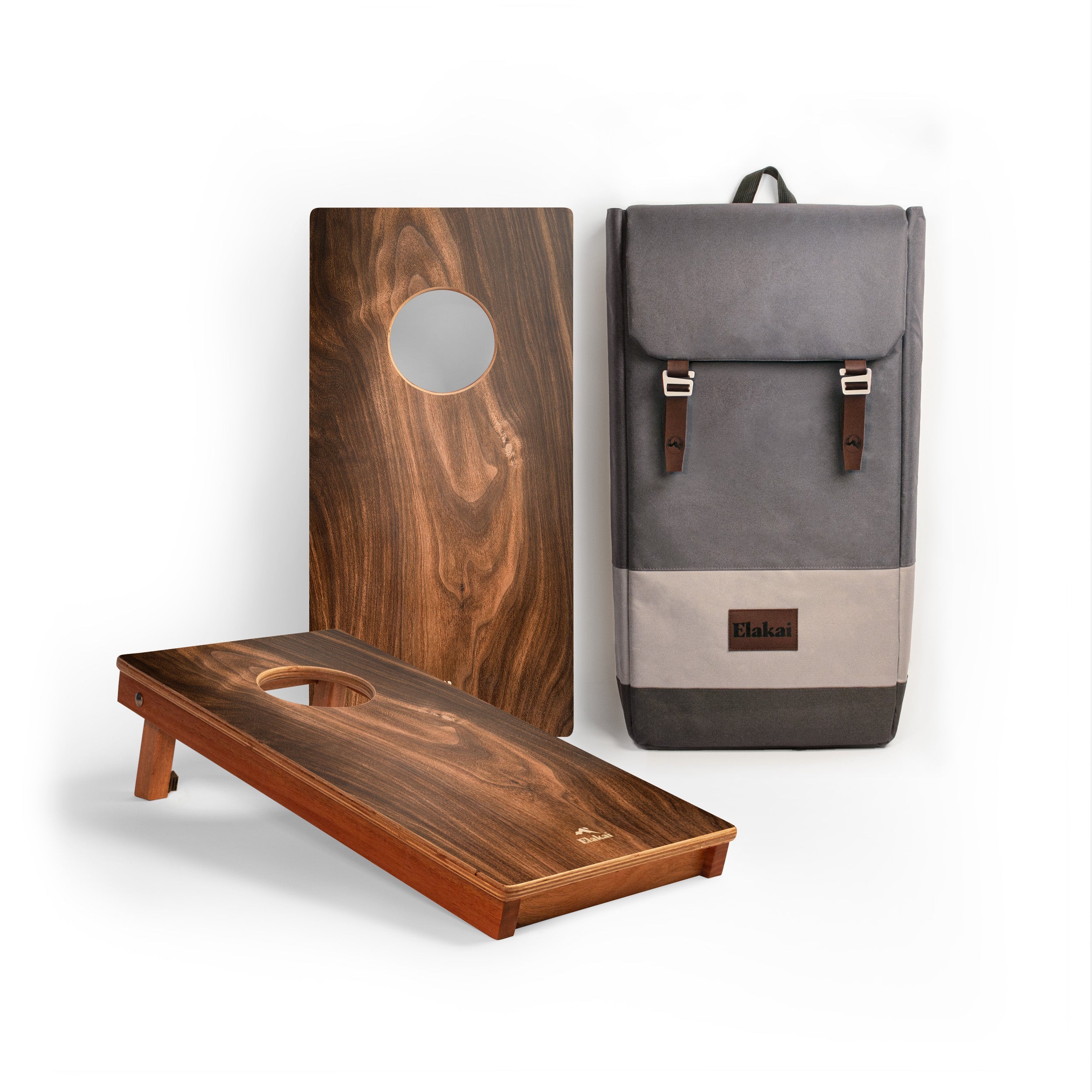 1ft x 2ft Dark Beachwood Compact Travel Cornhole Boards
