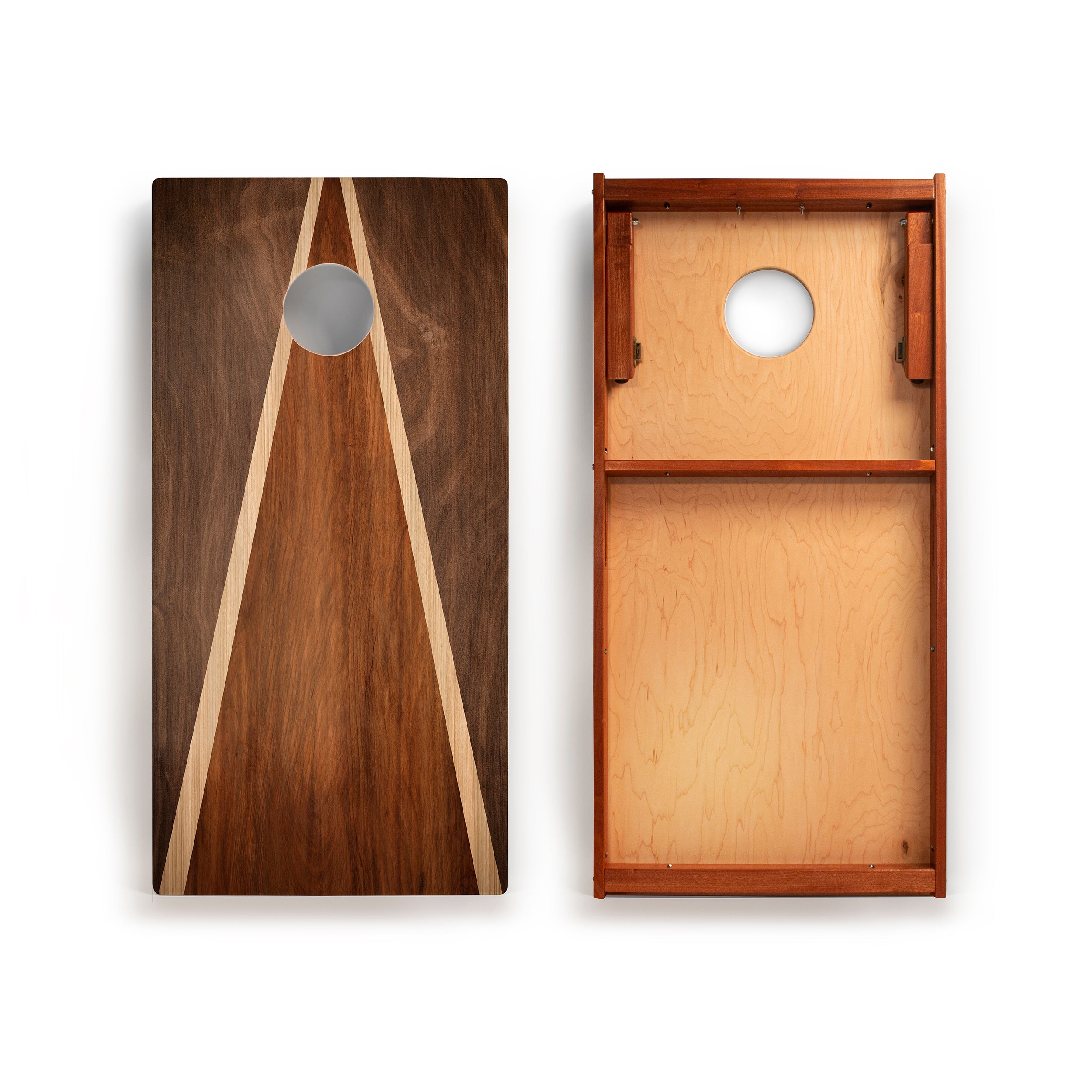 2x4  Dark Wood Triangle Cornhole Boards