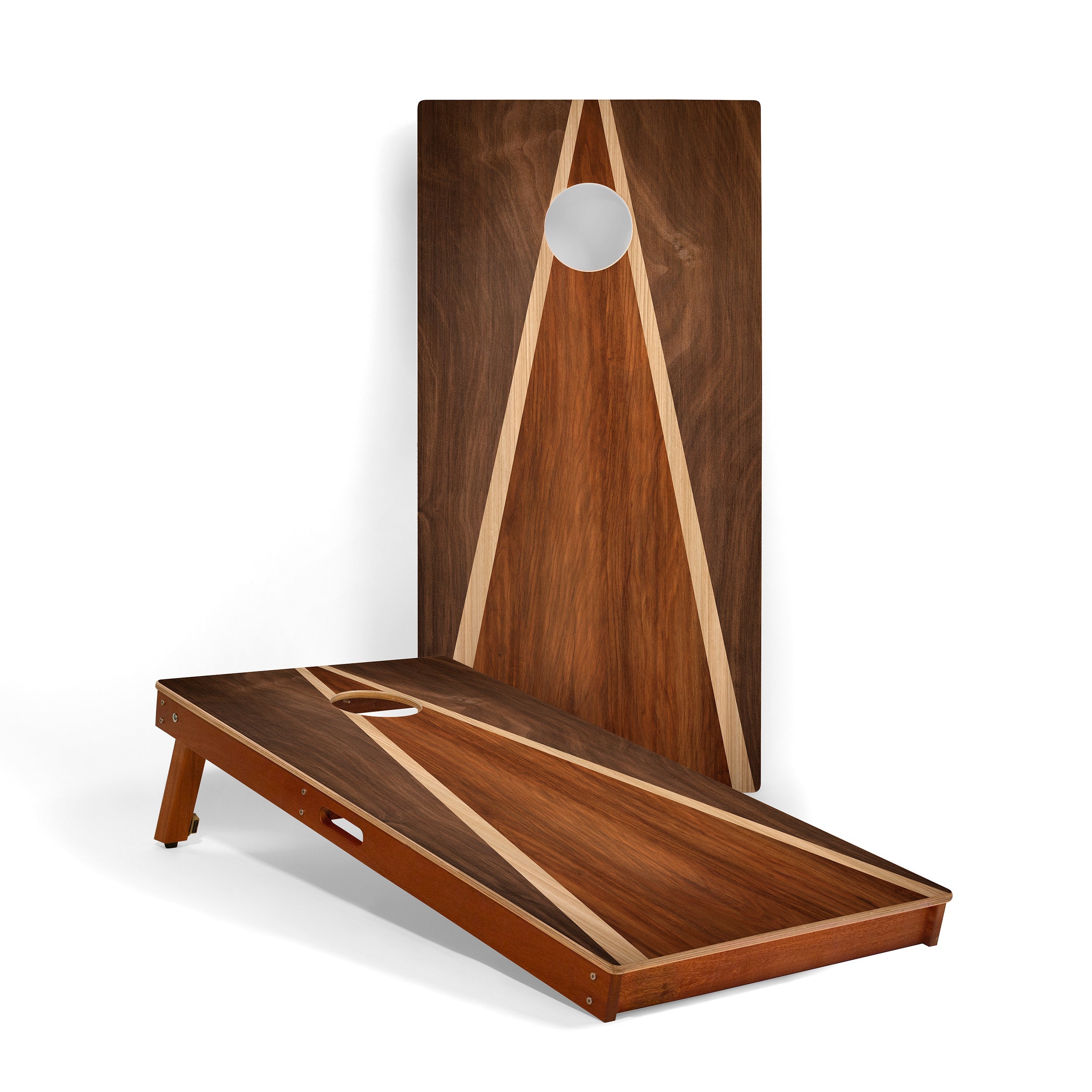 2x4  Dark Wood Triangle Cornhole Boards