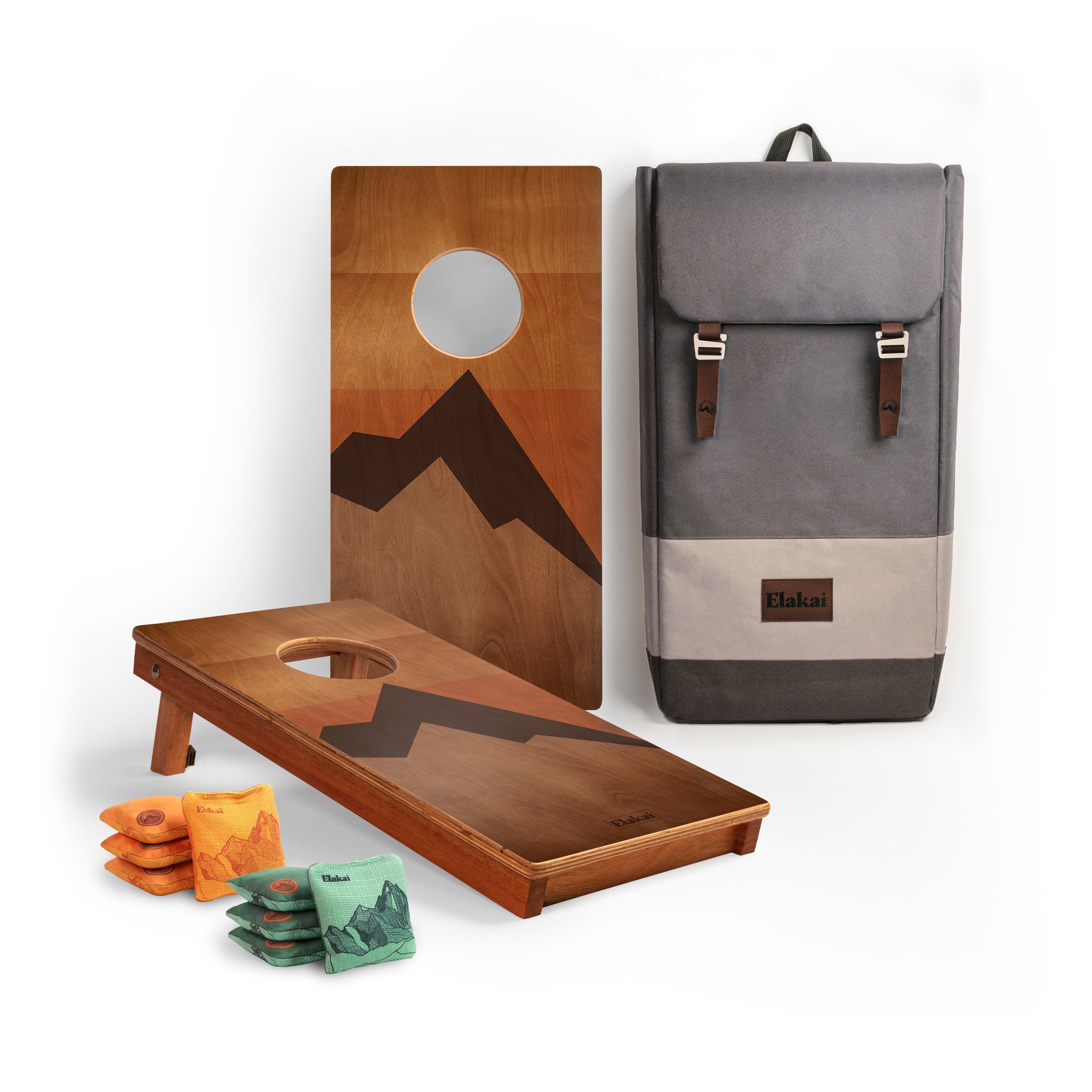 1ft x 2ft Retro Elakai Compact Travel Cornhole Board Set