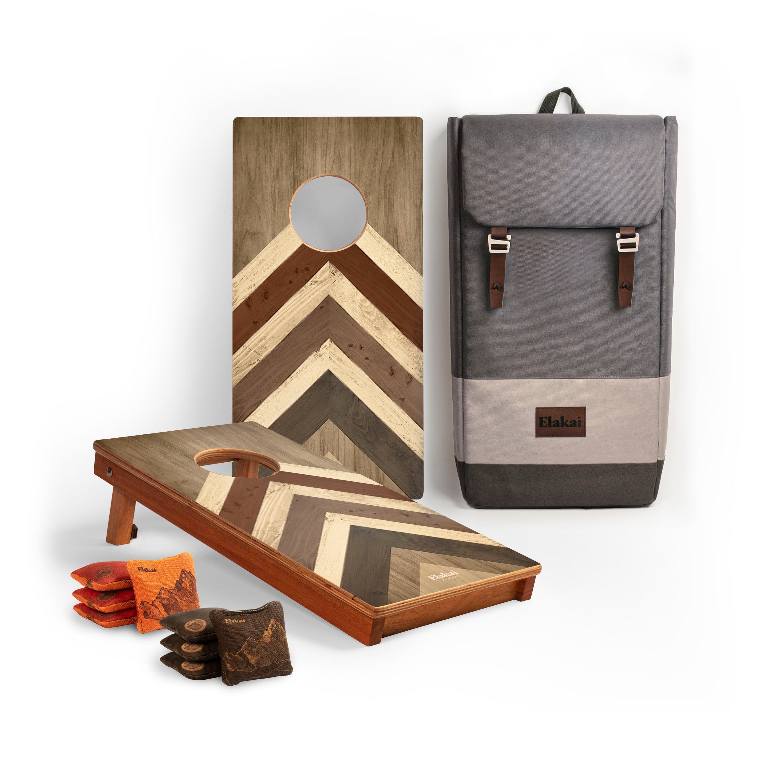 1ft x 2ft Terra Chevron Compact Travel Cornhole Board Set