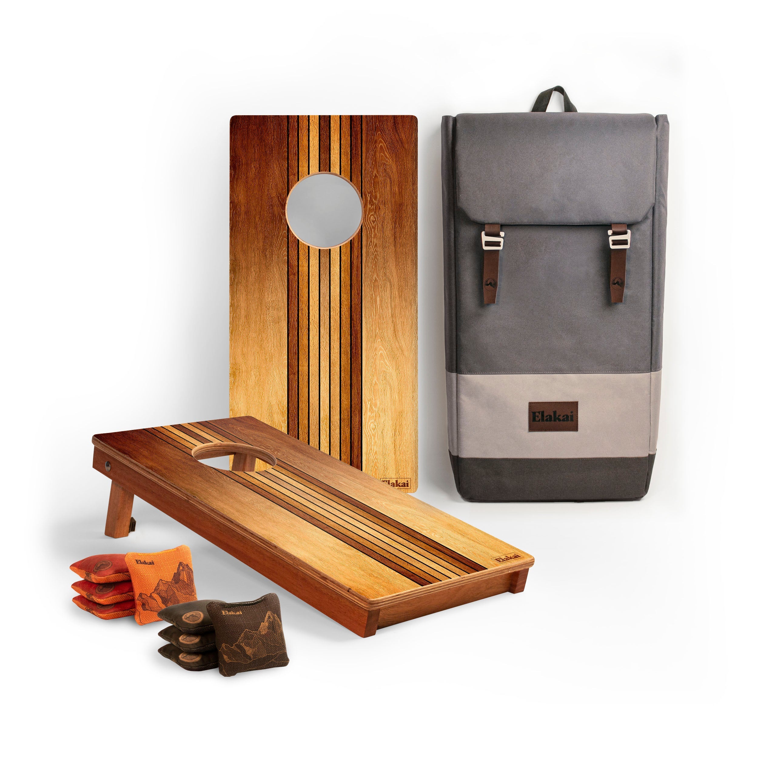 1ft x 2ft Retro Woody Compact Travel Cornhole Board Set