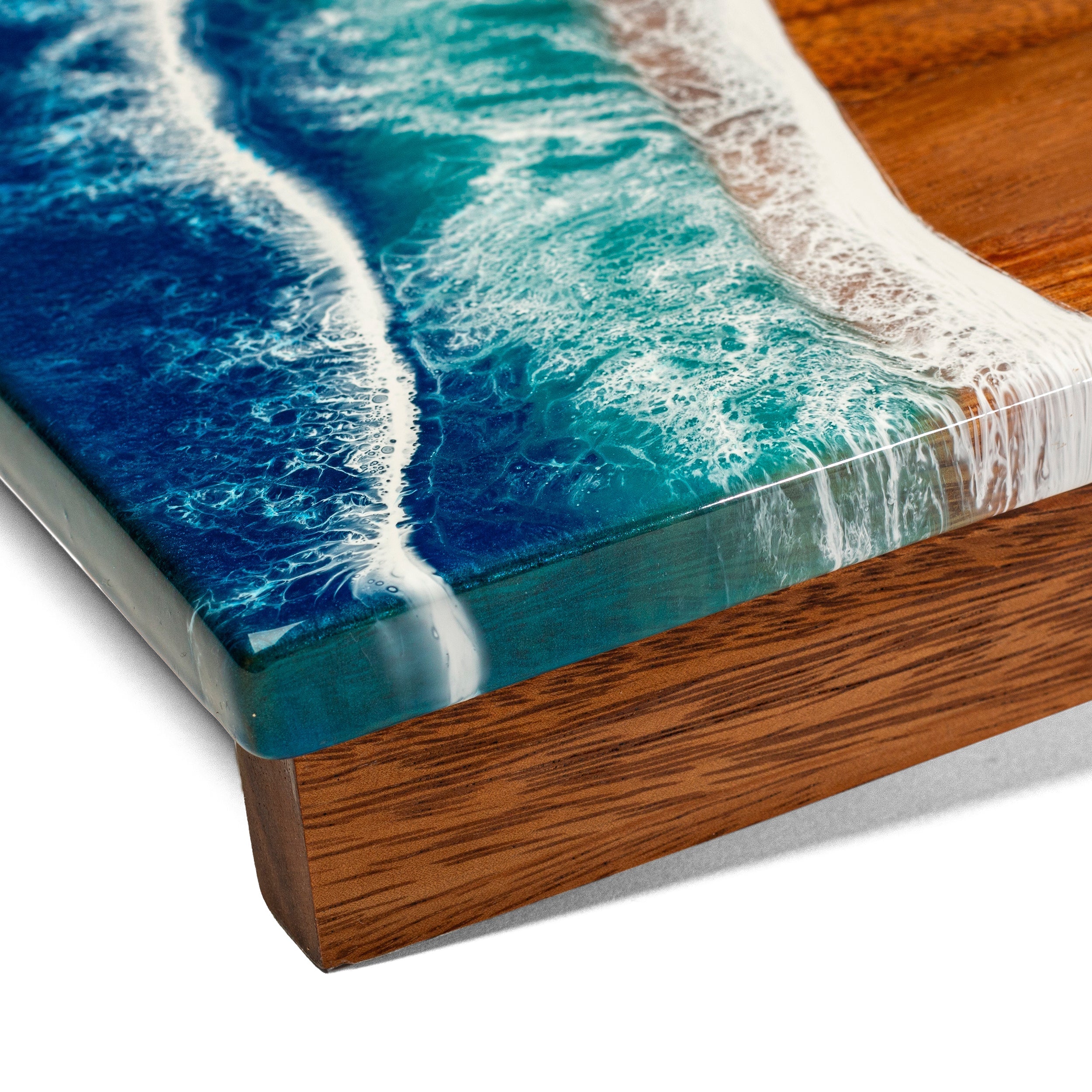 1ft x 2ft Beach Epoxy Resin Wood Compact Travel Cornhole Board Set