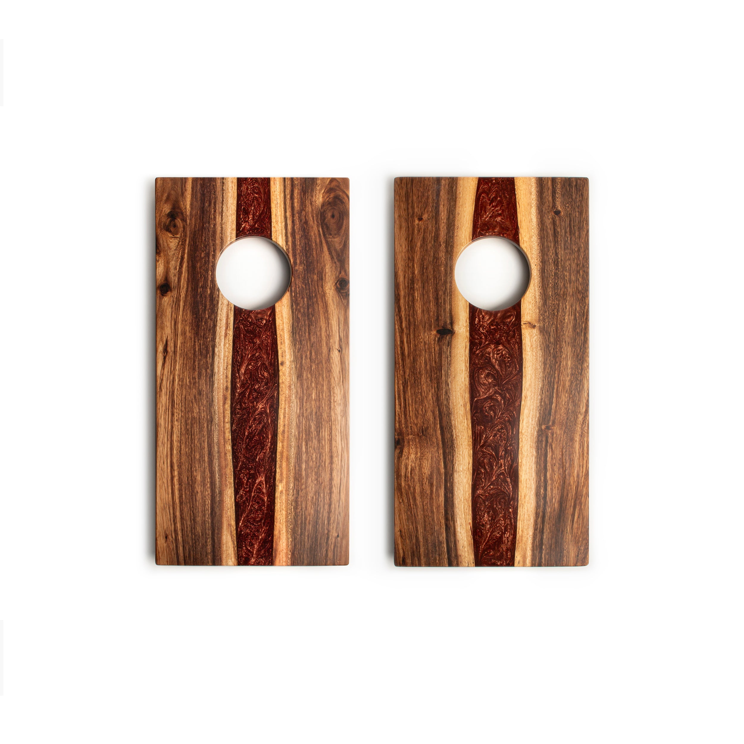 1ft x 2ft One of a Kind Bronze Pearl Epoxy Resin Wood Compact Travel Cornhole Boards