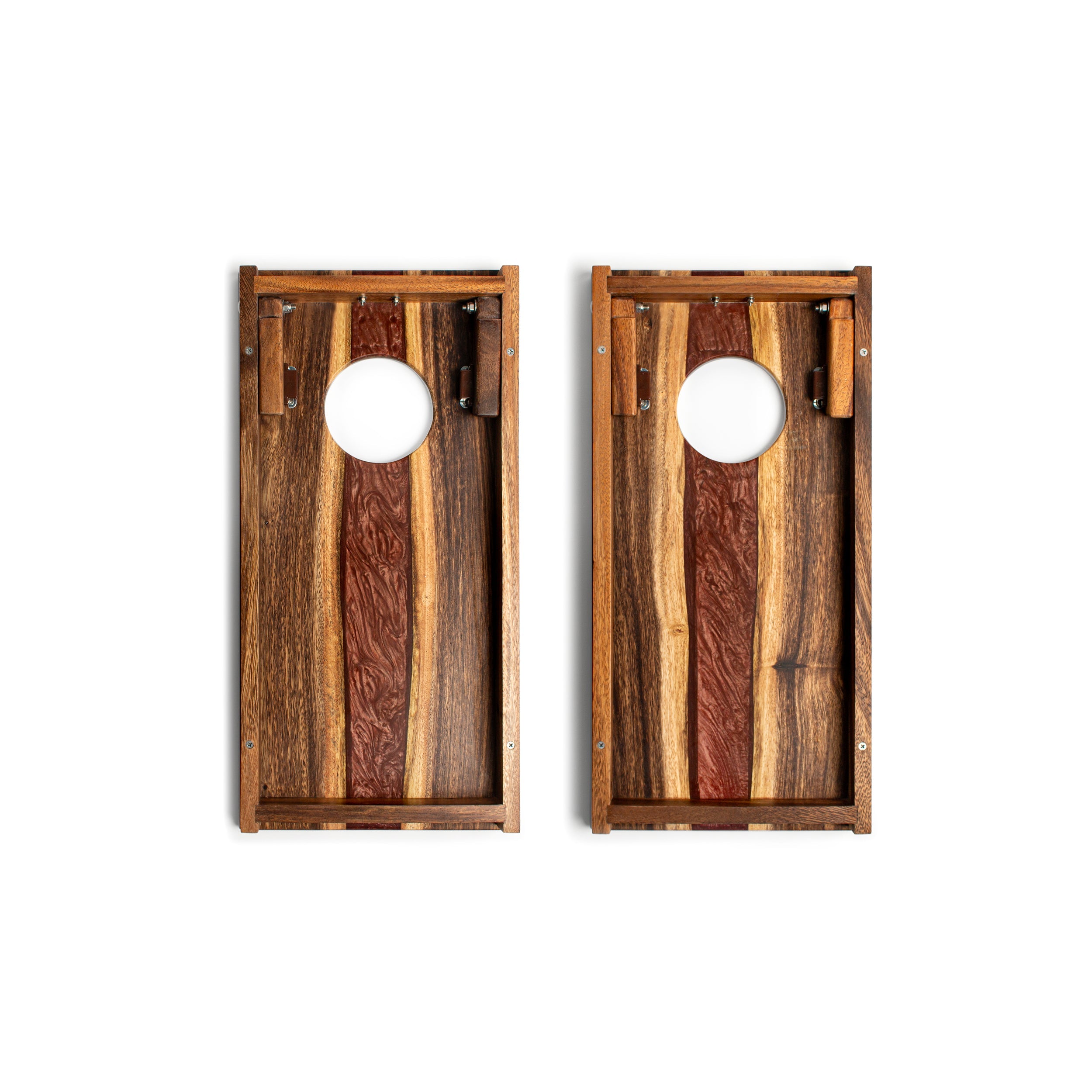 1ft x 2ft One of a Kind Bronze Pearl Epoxy Resin Wood Compact Travel Cornhole Boards
