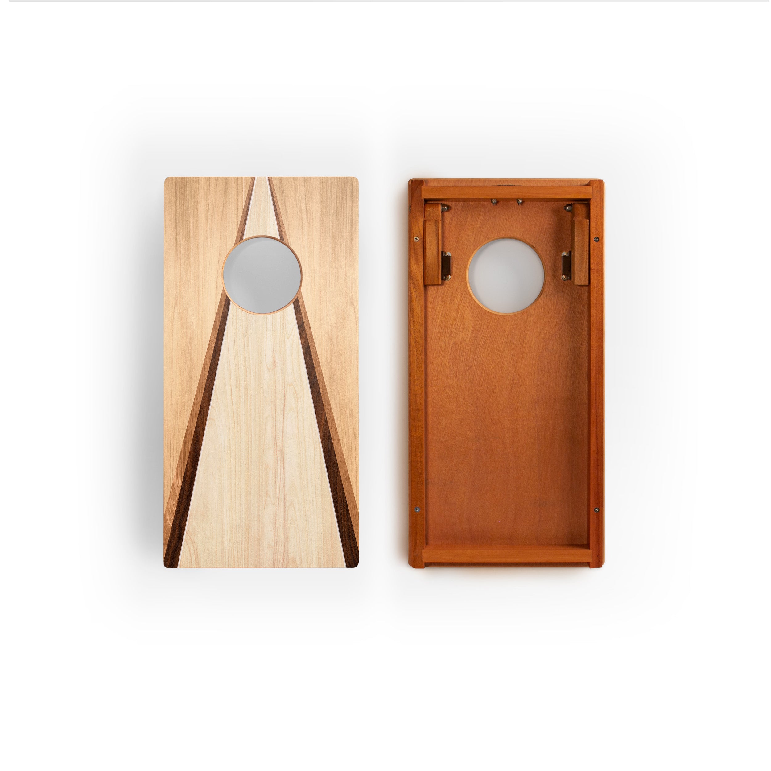 1ft x 2ft Retro Wood Triangle Compact Travel Cornhole Boards
